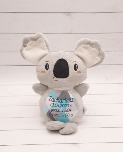 Miś Koala-zmiana brzuszka,  miś z personalizacją, urodziny, maskotka