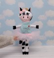 Metryczka Dziewczynka Krówka/Krowa - Pluszowa maskotka wzrostu dziecka, urodziny
